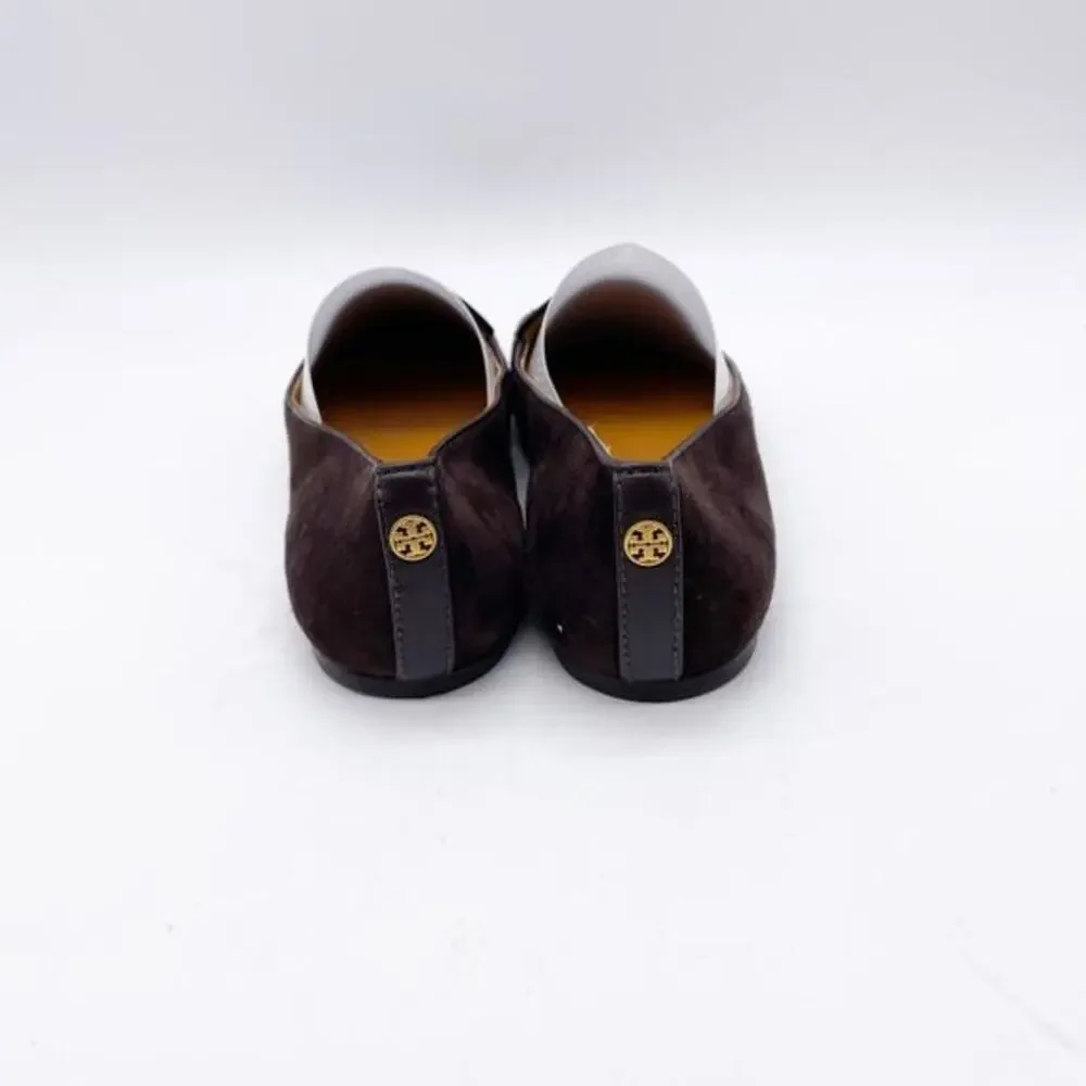 Tory Burch Women's Benton Apron Toe Loafers Flats Brown Shoes Size 6.5‎